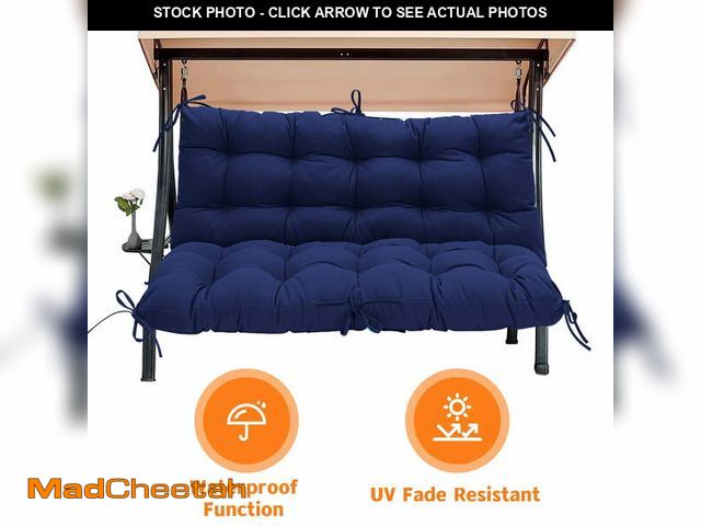 Lot 74-13817953 - LCGOD Patio Bench Cushion, for Outdoor Swing Chair, Waterproof &amp; Fade Resistant, 60x40x4 in, Dee...