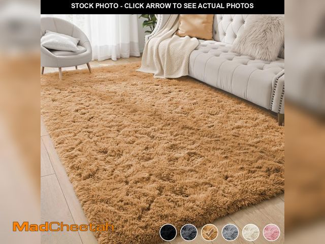 Lot 74-12487141 - Nefoso Shag Area Rug, 5ft x 8ft Soft Fluffy Area Rugs for Living Room Bedroom Decor Carpet, Light Br...