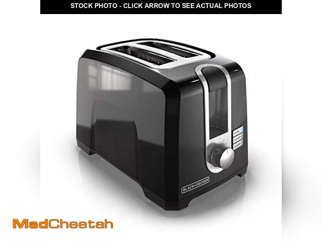 Lot 74-11987570 - BLACK+DECKER 2-Slice Toaster, T2569B, Extra Wide Slots, 6 Shade Settings, 850 Watts, Crumb Tray, Can...