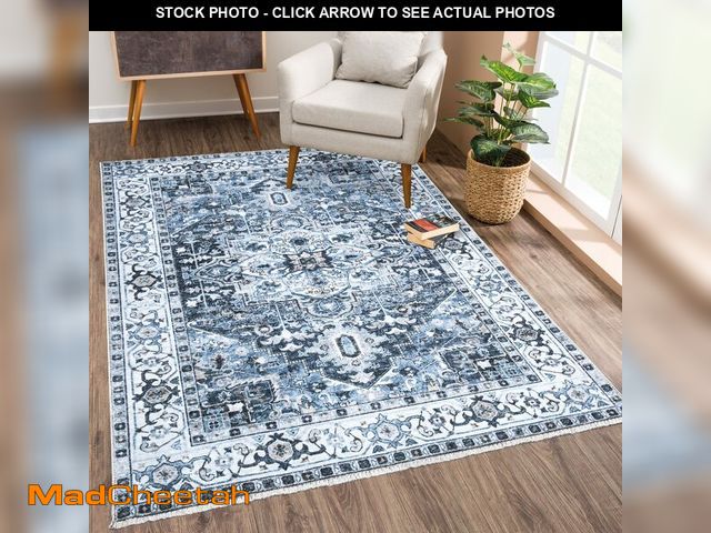 Lot 74-12787892 - Bloom Rugs Caria Washable Non-Slip 8x10 Rug - Navy Blue Traditional Area Rug for Living Room, Bedroo...