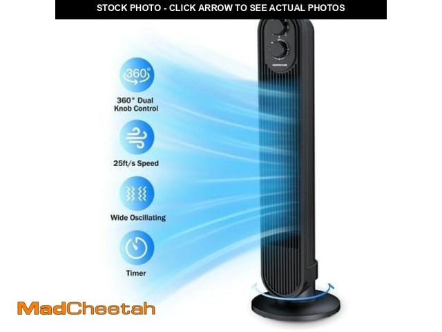 Lot 74-12143574 - Tower Fan 31  Oscillating Standing Fan for Home HOMSHADE Floor Fan with 360ÃÂ° Dual Knob Control  3...