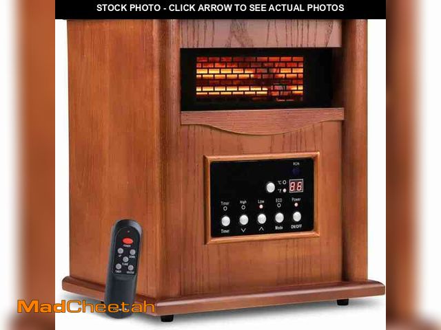 Lot 74-12920282 - ETUST worthy of trust 1500-Watt Electric Infrared Quartz Heater Wood Cabinet with LED Digital Screen...