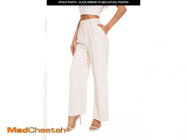 Lot 74-12215963 - FUNYYZO Women's Wide Leg Pants High Elastic Waisted in The Back Business Work Trousers Long Straight...