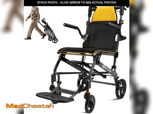 Lot 74-12211162 - Wheelchairs for Adults Transport Chair Lightweight Foldable with Telescopic Handle, 19.4lbs Portable...