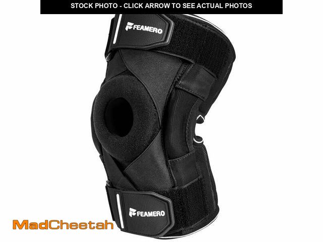 Lot 74-14086542 - Feamero Knee Brace for Knee Pain, Hinged Knee Brace with Side Stabilizers and Cross Compression Stra...