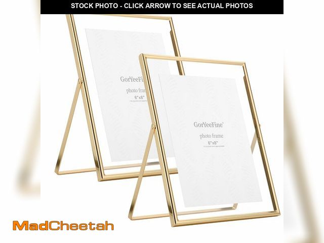 Lot 74-14476268 - GorYeeFine Gold 8x10 Floating Frame 2 Pack,For Photo Sizes(4x6'',5x7'',6x8'') Adjustable Tabletop/Sh...