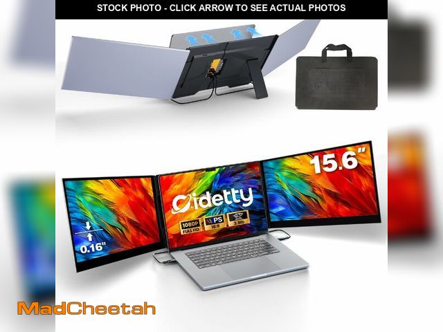 Lot 74-14046276 - CIDETTY New Upgrad Laptop Screen Extender Monitor Portable, Ultra Light &amp; Thin Triple Portable M...