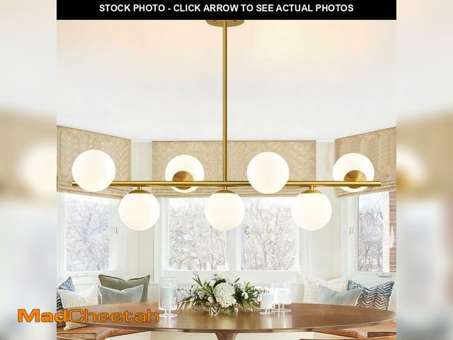Lot 74-13733512 - 43.3" Modern Linear Chandeliers for Dining Room Pendant Light (7-Light, 43.3-Inch), Gold Dining Room...