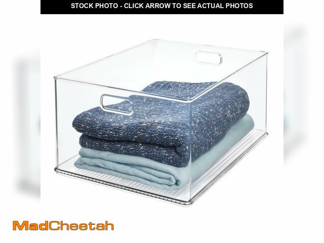 Lot 74-13715923 - iDesign Recycled Plastic Stackable Storage Bin with Handles - Clear - USED