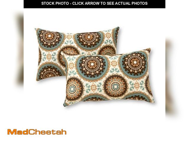 Lot 74-12746567 - Greendale Home Fashions Spray Medallion Lumbar Outdoor Throw Pillow (2-Pack) - UNUSED