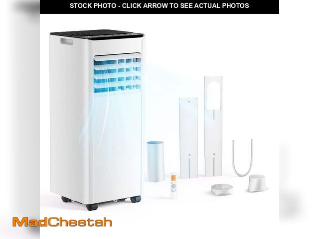 Lot 74-14559266 - SIMZLIFE 10000 BTU Portable Air Conditioner 450 sq. ft. with Dehumidifier with Remote in White, Time...