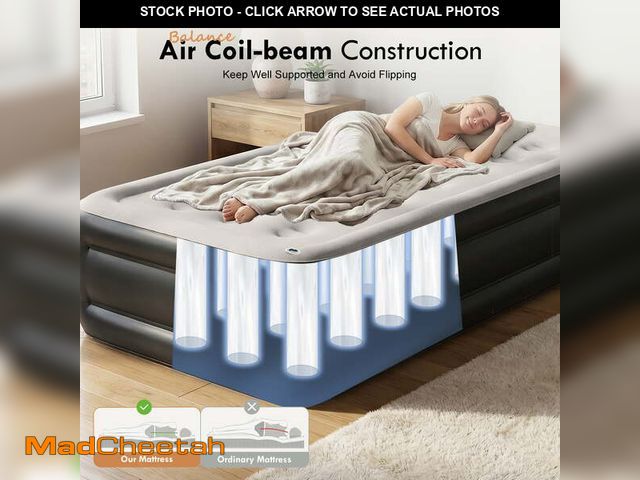 Lot 74-14371712 - Honeydrill 15" Twin Size Air Mattress with Headboard, Airbed Inflatable Couch with Pump - USED