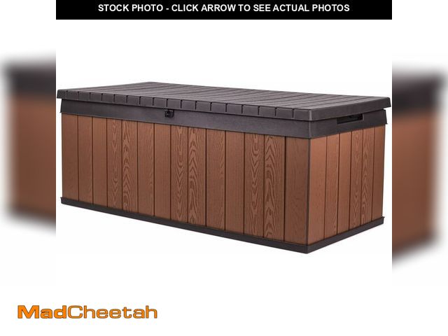 Lot 74-14071915 - Keter Darwin 100 Gallon Resin Large Deck Box Organization and Storage for Patio Storage Box, Outdoor...