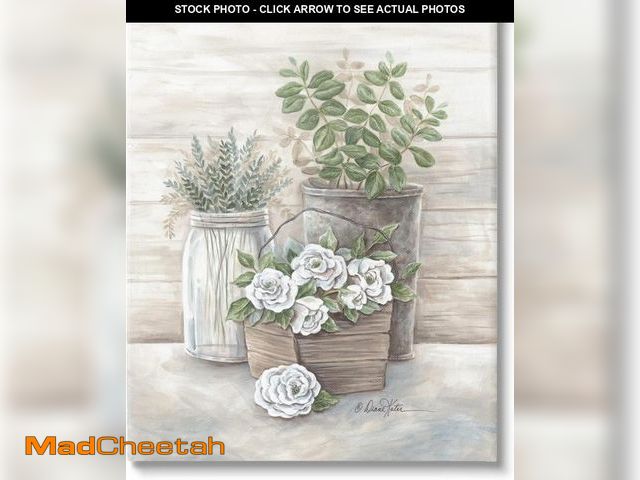 Lot 74-12096507 - Stupell Industries Country Succulents Botanicals Rustic Jar Planter,Design by Diane Kater, 24 x 30 -...