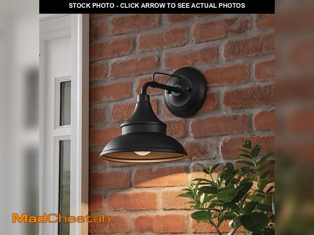 Lot 74-14113484 - Hampton Bay Wetherby 11 in. Black Outdoor Hardwired Wall Sconce with No Bulbs Included - UNUSED