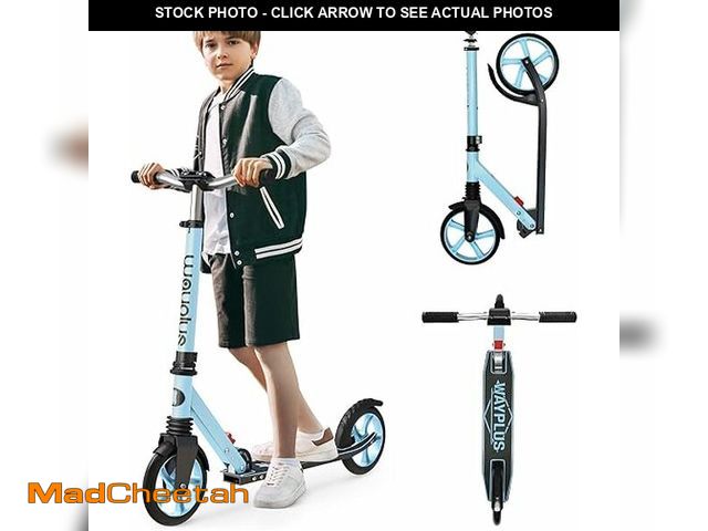Lot 74-12548724 - UPGO Kick Scooter for Ages 6+, Kids, Teens &amp; Adults, 240 lb Max Load, Foldable, 8-Inch Wheels,Bl...