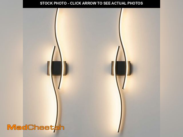 Lot 74-13697915 - Daunton Hardwired Modern Wall Sconce set of Two with Remote Control, Dimmable LED Wall Sconces Light...