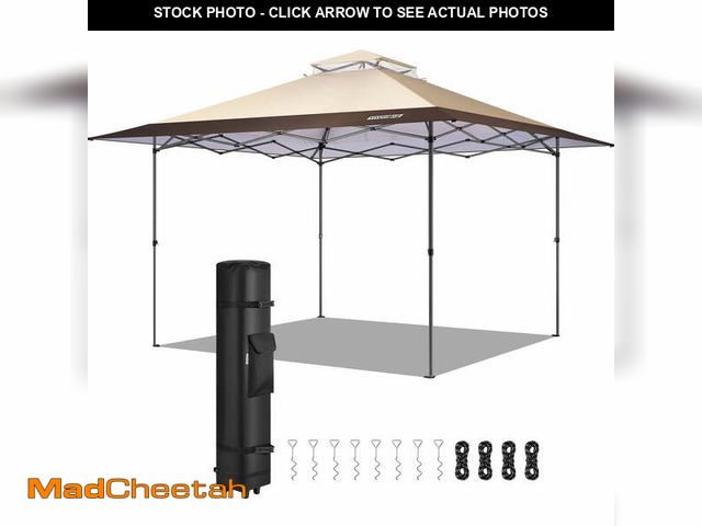 Lot 74-14287415 - SPECSTAR 13x13ft Pop Up Gazebo One Push Setup Outdoor Canopy Tent Heavy Duty with Wheel Carry Bag, C...