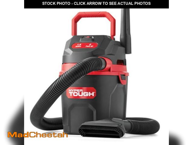 Lot 74-12426214 - Hyper Tough 1.5 Gallon 2 Peak HP Poly Wet/Dry Vacuum  VH105 3502  New - UNUSED