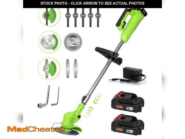 Lot 74-12154864 - YAHHU Cordless Weed Wacker Battery Powered 21V - Trimmer  Edger  and Mower with Multiple Blades for ...
