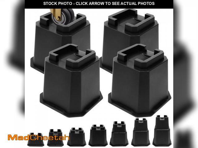 Lot 74-12117917 - MCXYEM Adjustable Bed Furniture Risers Elevation in Heights Heavy Duty Risers for Both Posts and Whe...