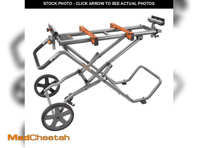 Lot 74-12791731 - RIDGID Foldable Mobile Miter Saw Stand with Mounting Braces - USED