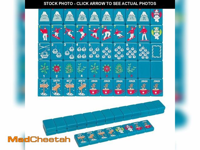 Lot 74-12709098 - American Mahjong Tile Set with Carrying Bag and Accessories, 160 Acrylic Engraved Mahjong Tiles - UN...