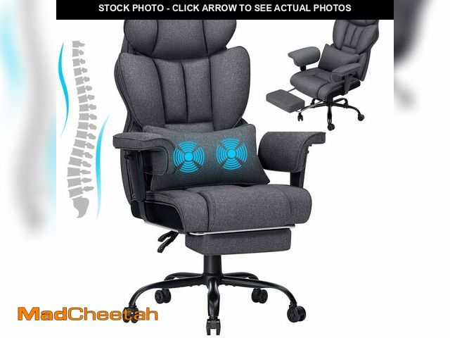 Lot 74-12888714 - HOFFREE Big and Tall Office Chair with Massage Lumbar Support Reclining Office Chairs with Footrest ...