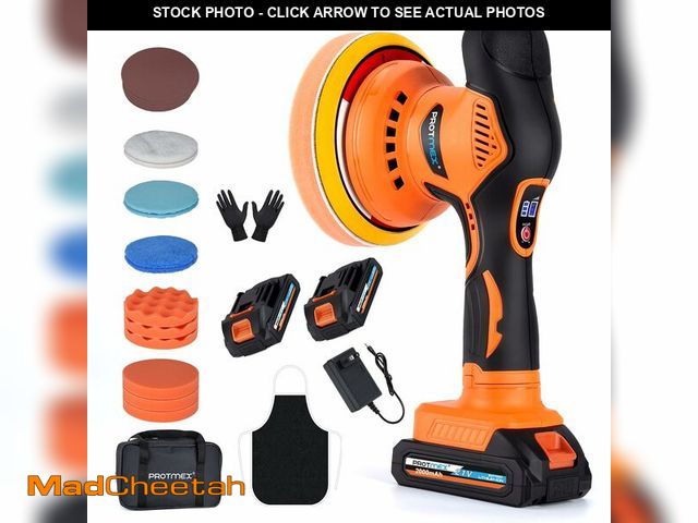 Lot 74-12875456 - Cordless Car Buffer Polisher w/ 2x2000mAh 21V Batteries, 6 Inch Car buffer Waxer Kit, Car Polishing ...