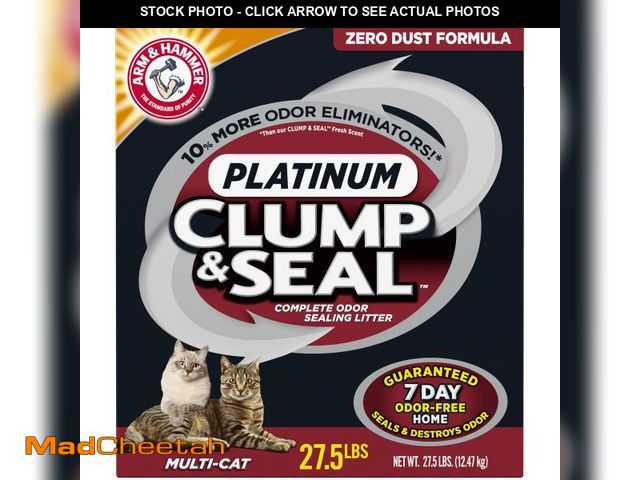 Lot 74-12154324 - ARM &amp; HAMMER Clump &amp; Seal Platinum  Complete Odor Sealing Clumping Cat Litter  Multi-Cat  27...