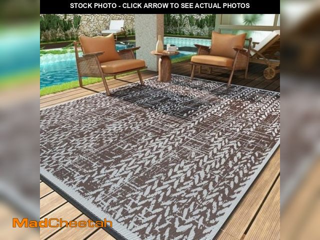 Lot 74-12155845 - VUNATE Outdoor Rug 5 X8  Waterproof Reversible Carpet Patio Rug Plastic Indoor Outdoor Rug Portable ...