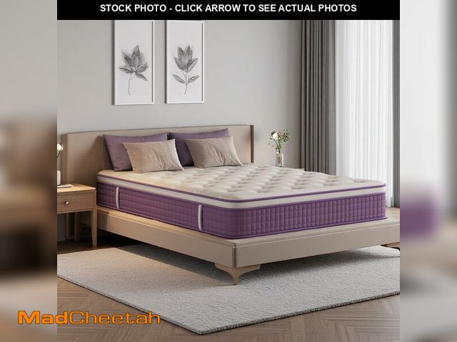 Lot 74-13092119 - 12 Inch Queen Mattress in a Box, Purple Hybrid Mattress with Gel Memory Foam and Pocket Springs for ...