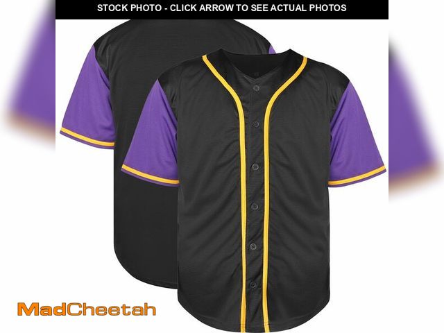 Lot 74-12716612 - Rioofinx Blank Baseball Jersey, Short Sleeve Plain Jersey Shirt Sports Hip Hop for Men Women(Large, ...
