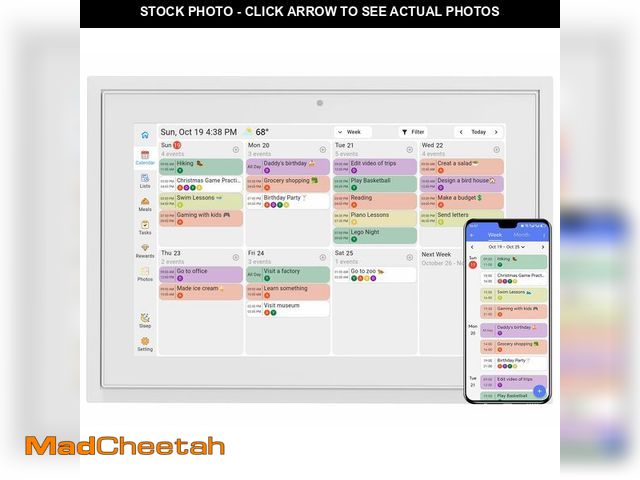 Lot 74-13542122 - Digital Calendar 10.1 Inch Wall Planner Touch Screen WiFi Smart Electronic Planner with Third-Party ...