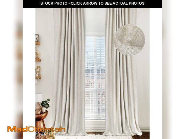 Lot 74-14428658 - Linen Textured Total Blackout Curtains for Bedroom 72 Inches Long, Cream - UNUSED
