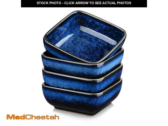 Lot 74-14214801 - vancasso Stern 6 Oz Dipping Bowls, 3.7 Inches Ceramic Soy Sauce Dish, Square Side Dishes, Small Appe...