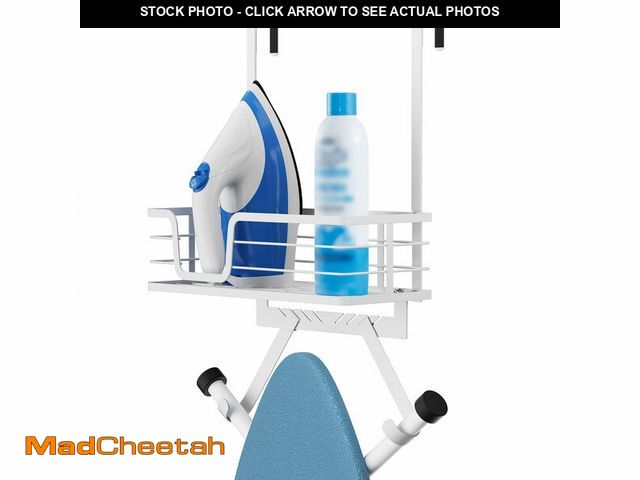 Lot 74-12713659 - KES Over The Door Ironing Board Holder, Ironing Board Hanger Over Door Organizer with Storage Shelf ...