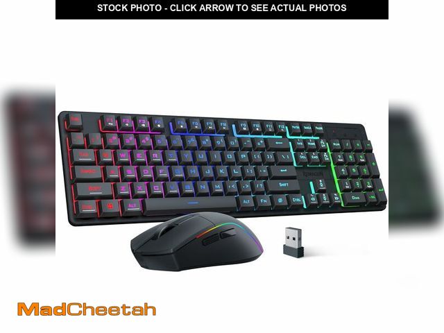 Lot 74-13953776 - Redragon S107KS Wireless Gaming Keyboard and Mouse, RGB Backlit, 3 Mode (Wired/2.4G/BT), Up to 10,00...