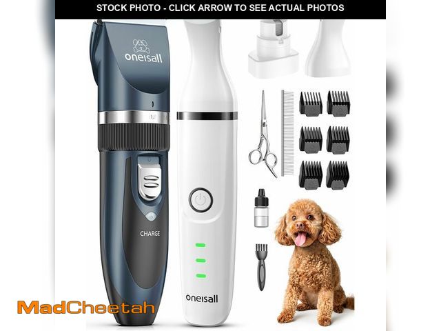 Lot 74-14212047 - oneisall 4 in 1 Dog Clippers and Paw Trimmer Grooming Kit, Low Noise Cordless Dog Clippers for Groom...