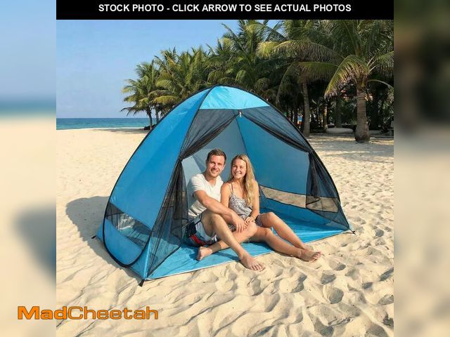 Lot 74-14353453 - Beach Camping Tent - Instant Pop Up Sun Shelter with Blue Mesh, 200x120x130cm Lightweight Portable T...