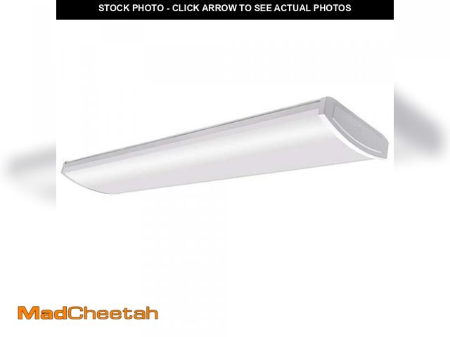Lot 74-12389994 - Commercial Electric 1-Pack 4 ft. 5200 Lumens LED Wraparound Light Garage Shop Light Office Warehouse...
