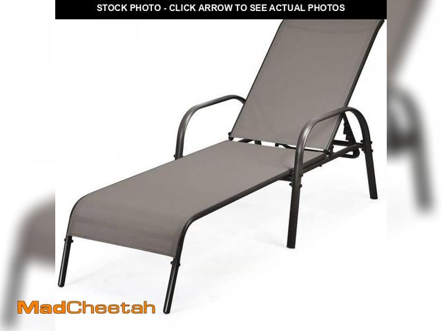 Lot 74-12147611 - Costway 1-Piece Metal Adjustable Reclining Outdoor Chaise Lounge - USED