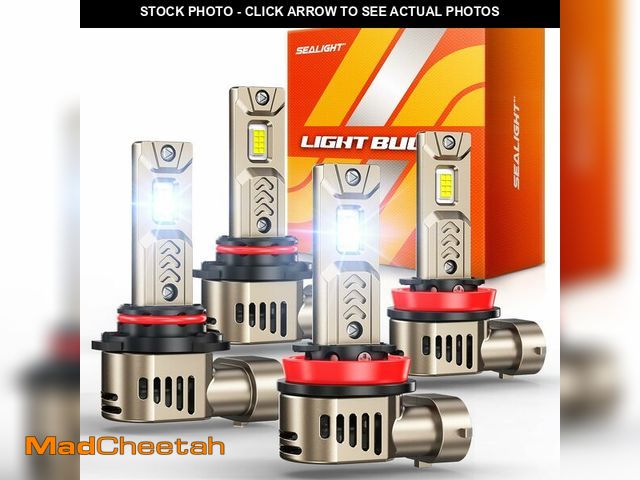 Lot 74-13629852 - SEALIGHT 9005 H11 Light Bulb Combo, 10X Super Bright 6500K Cool White, 70000Hrs Extended Lifespan, 1...
