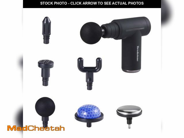 Lot 74-12861913 - Brookstone Cordless Hot and Cold Percussion Deep Tissue Massager Gun, 6 Intensity Levels - UNUSED