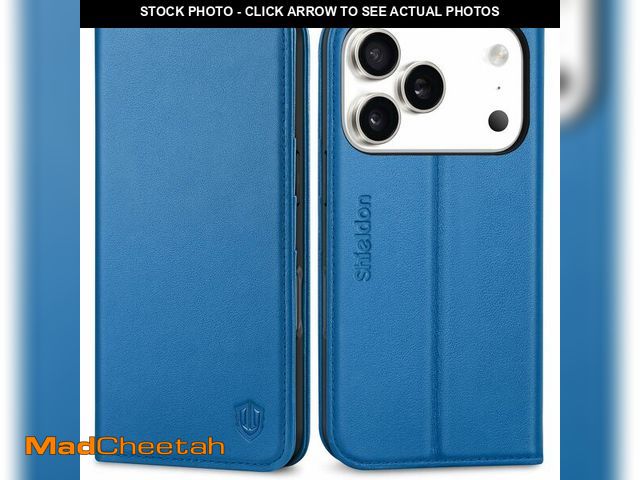 Lot 74-14064519 - SHIELDON Genuine Leather Case Wallet for iPhone 17 Pro 6.3 Inch 2025 | Kickstand | RFID Blocking 3 C...