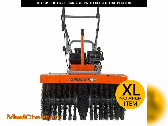 Lot 74-13867237 - YARDMAX YP7160 27.5 in. 209 cc 0.0 cu. ft. Manual Push Gas Lawn Sweeper - UNUSED