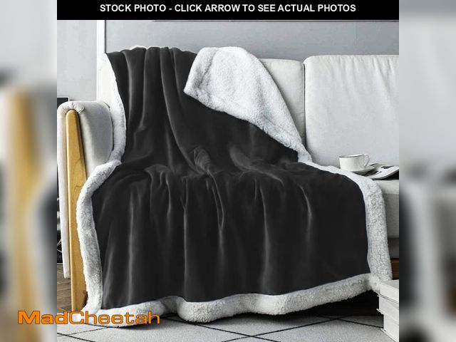Lot 74-11549586 - Everlasting Comfort Furry Sherpa Throw Blanket - Soft, Fluffy, Fuzzy, Plush, Thick, Minky Throws - U...