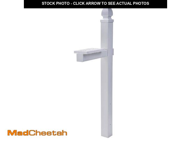 Lot 74-12675132 - Architectural Mailboxes Whitley Plastic, Crossarm, Convertible Mailbox Post, White - UNUSED