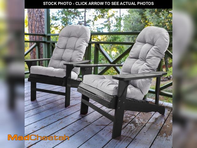 Lot 74-14290647 - 50 in. x 20 in. 2-Piece Polyester Outdoor Adirondack Chair Cushion in Light Gray - UNUSED
