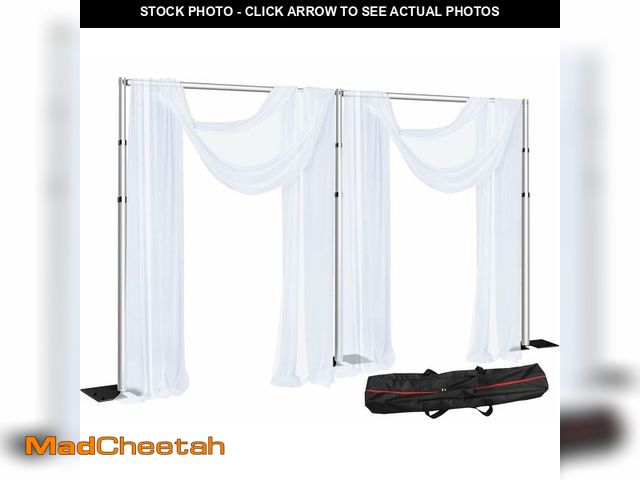 Lot 74-12661292 - SLOW DOLPHIN 20 x 10ft Pipe and Drap Photo Studio Backdrop Stand Kit, Heavy Duty Adjustable Frame Ba...